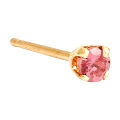 Single Tiny Pink Sapphire Stud Earring in Solid Gold by Allison Bryan