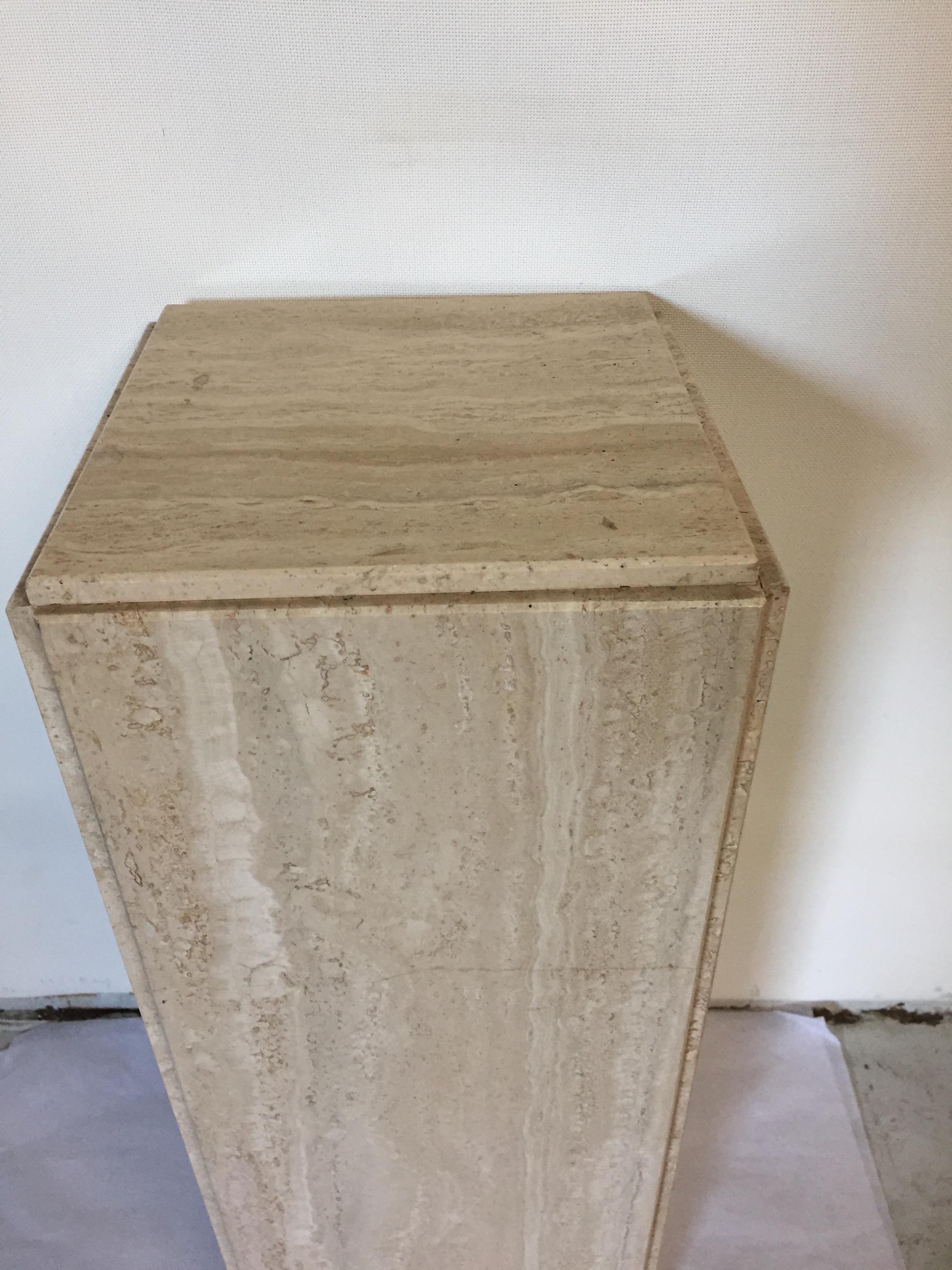 French Single Travertine Beige  Pedestal