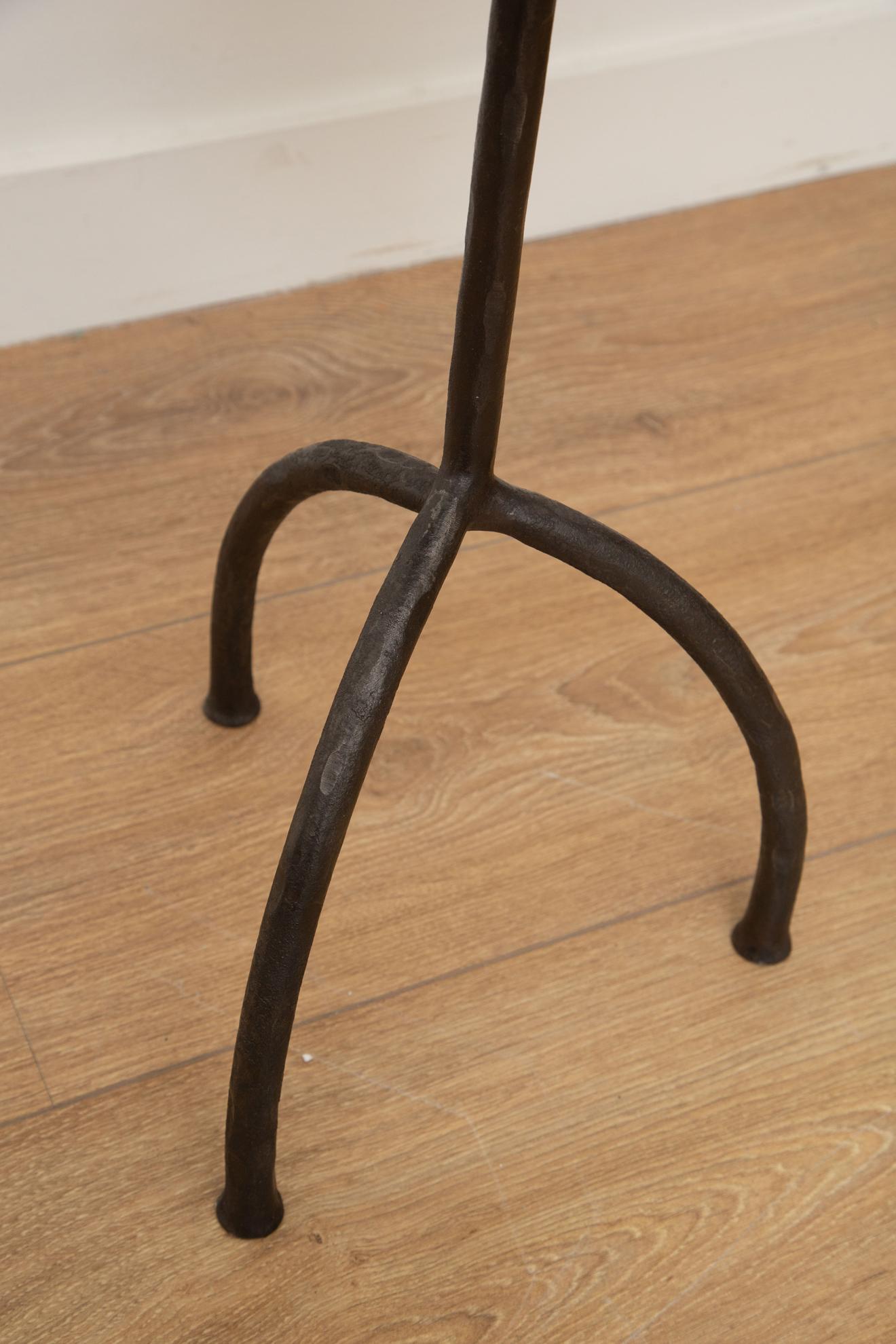 Single Tripod Hand Forged Side or Drinks Table, in Stock In Excellent Condition In Miami, FL