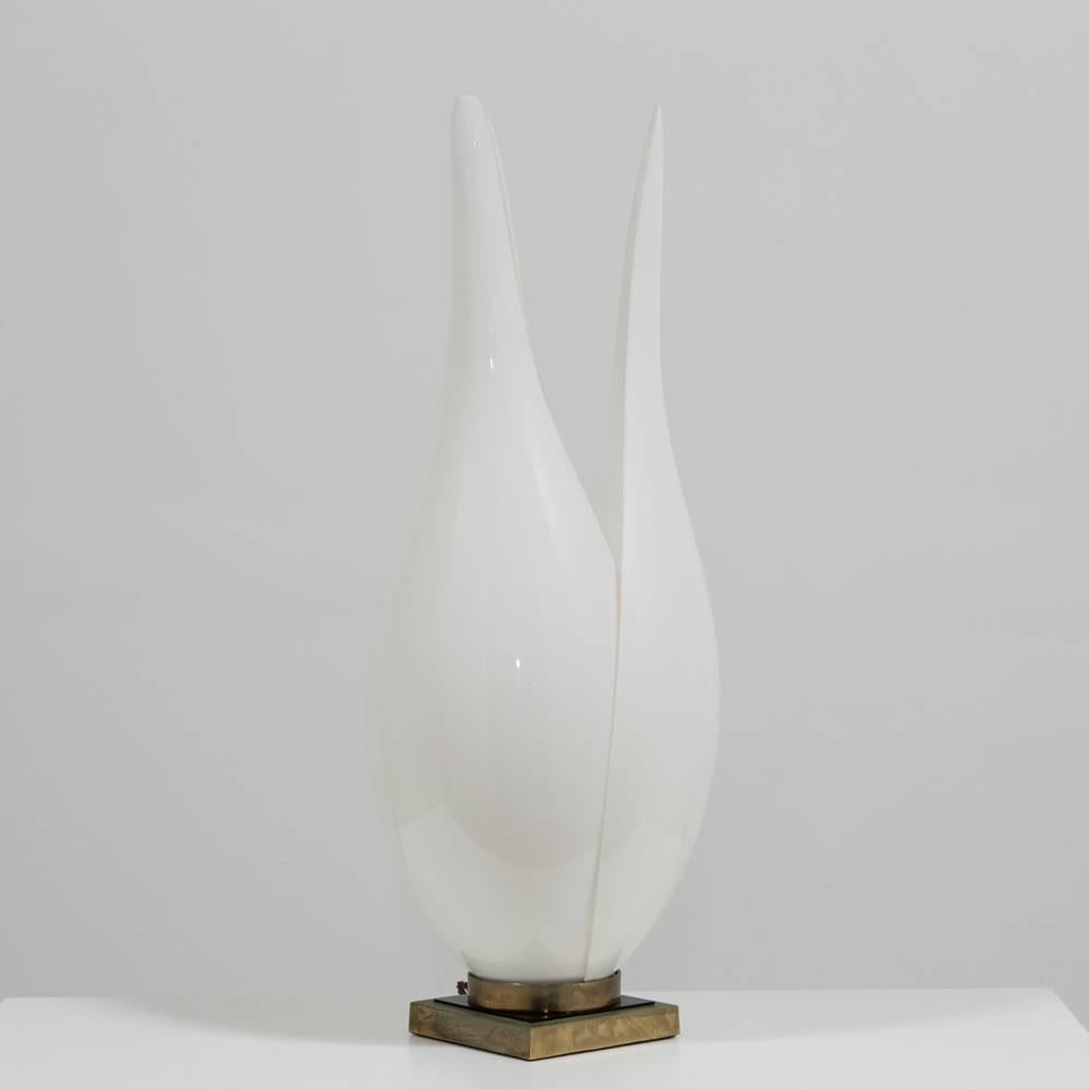 Single Tulip Rougier designed acrylic lamp, 1970s 

Although there is little documented about the Canadian designer Roger Rougier we know that their designs were produced between 1970-80. Most famously specializing in lamps, their designs depict