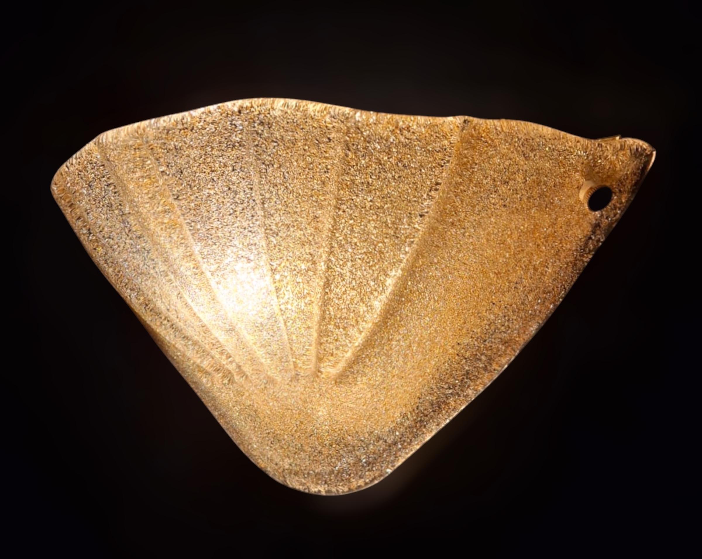 Single Uplight Amber Graniglia Sconce For Sale 1