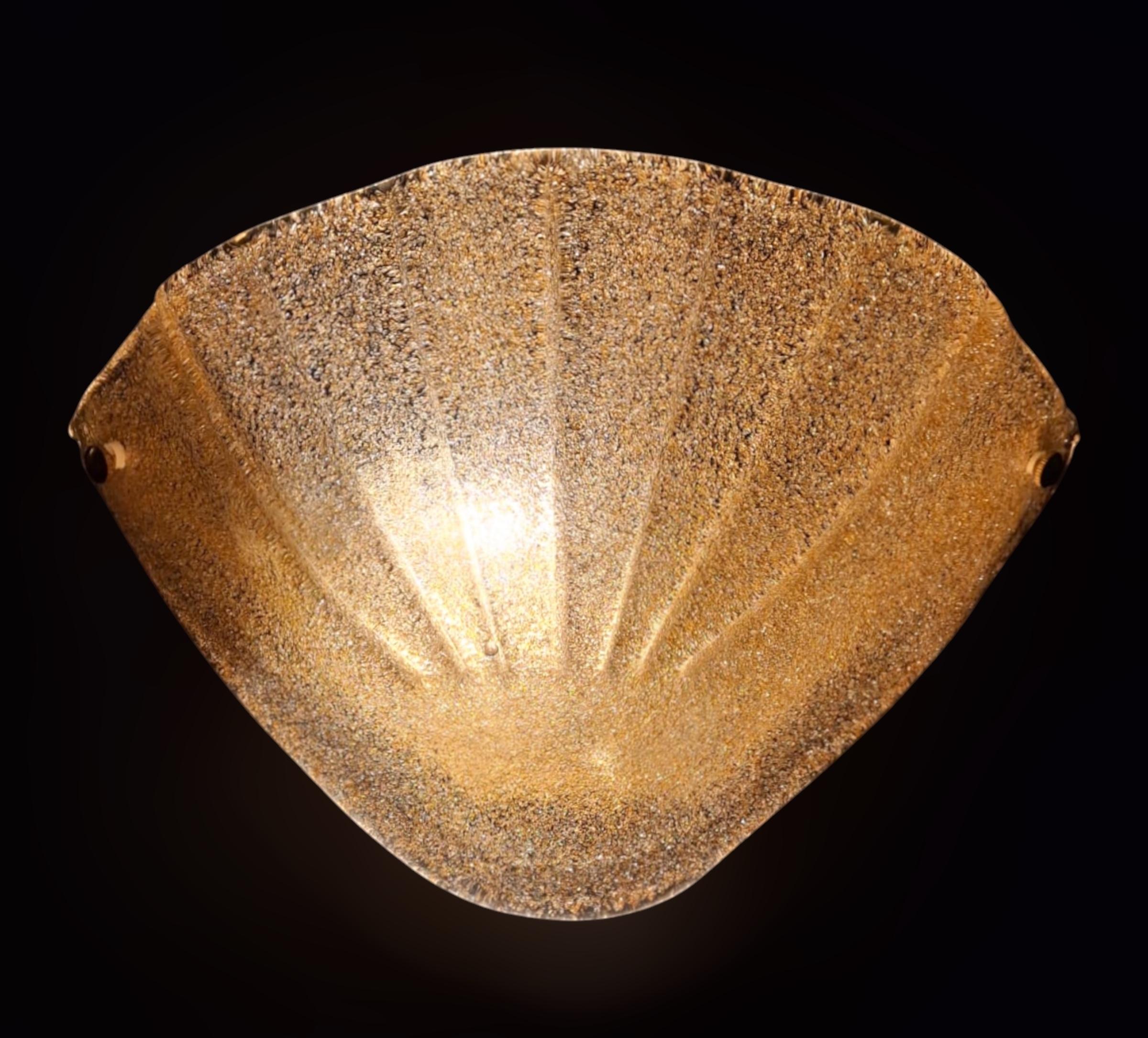 Single Uplight Amber Graniglia Sconce For Sale 2
