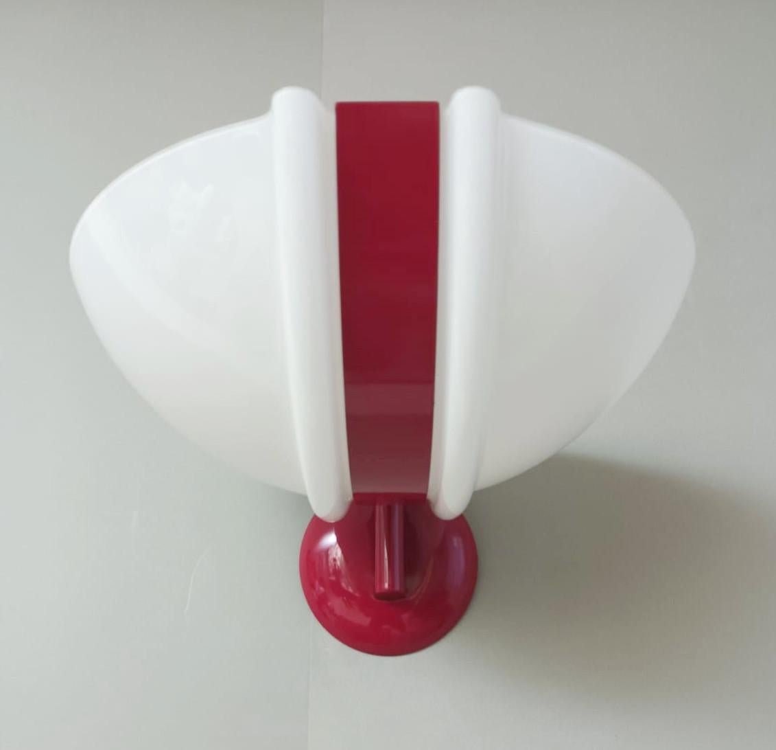 Single Uplight Sconce with Red Stripe In Good Condition For Sale In Los Angeles, CA