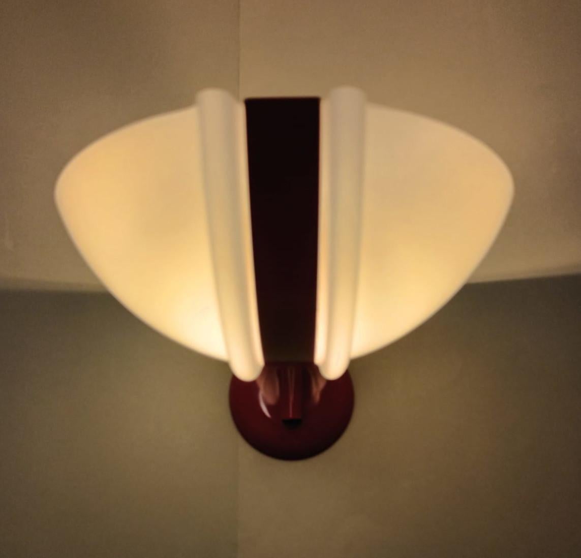Single Uplight Sconce with Red Stripe For Sale 1