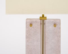 Single Venetian Glass, Pink and Gold Slab Lamp, Murano