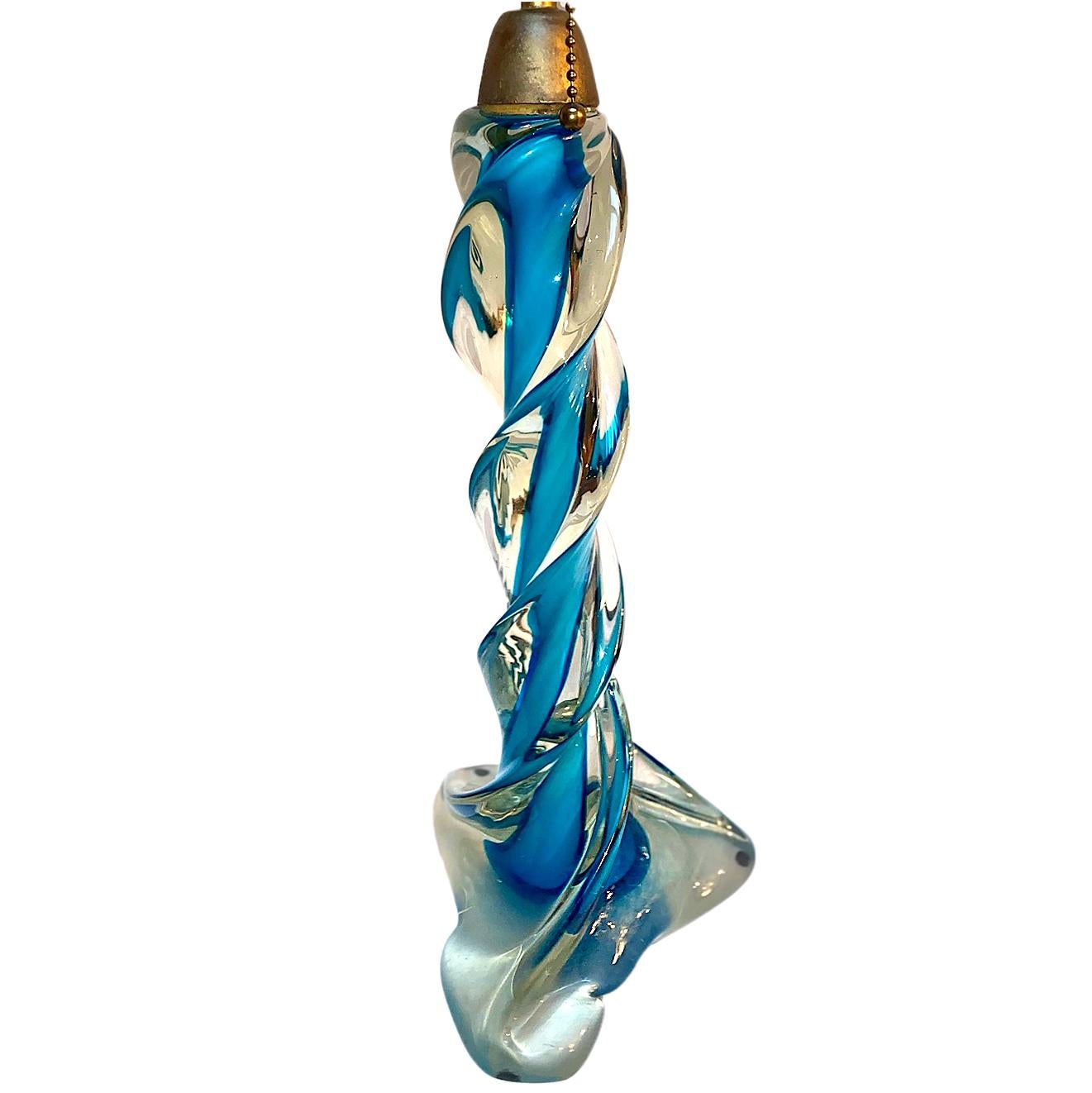 Single Venetian Glass Table Lamp In Good Condition For Sale In New York, NY