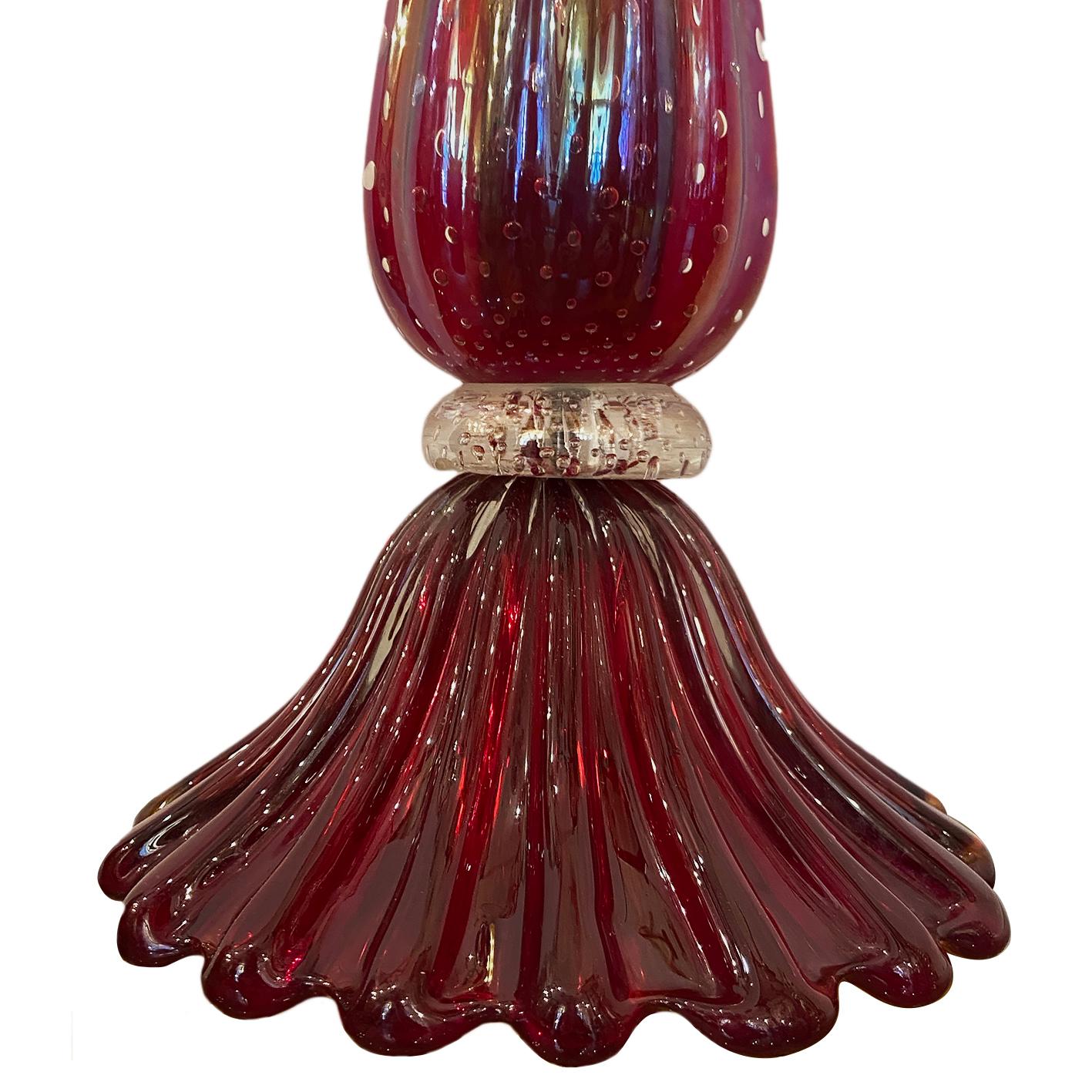 Italian Single Venetian Glass Table Lamp For Sale