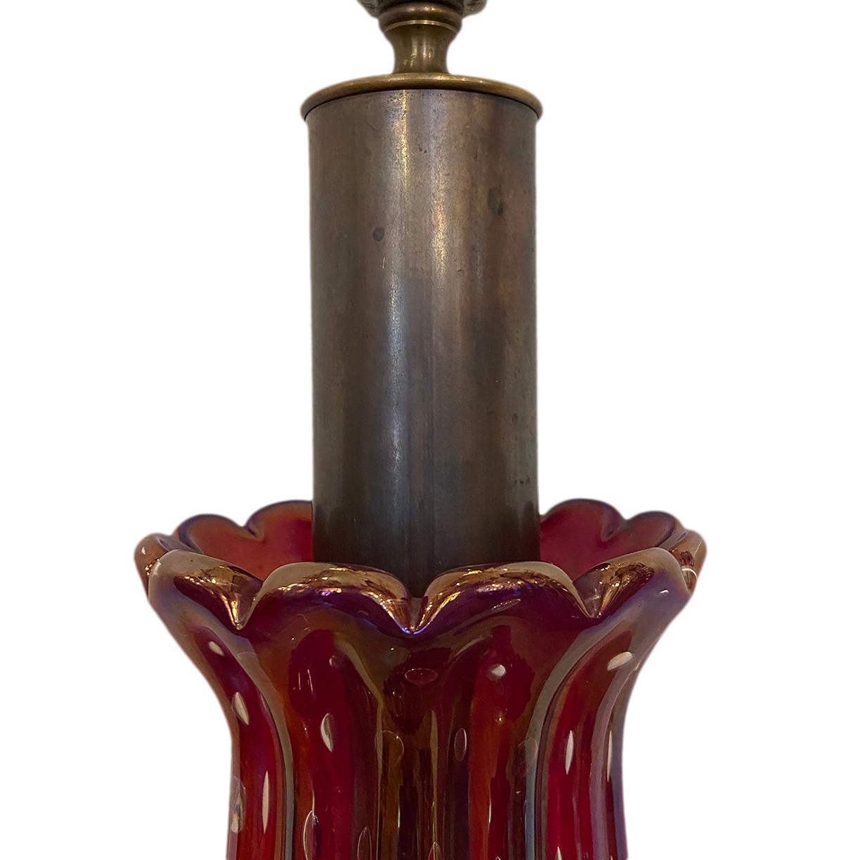 Single Venetian Glass Table Lamp In Good Condition For Sale In New York, NY