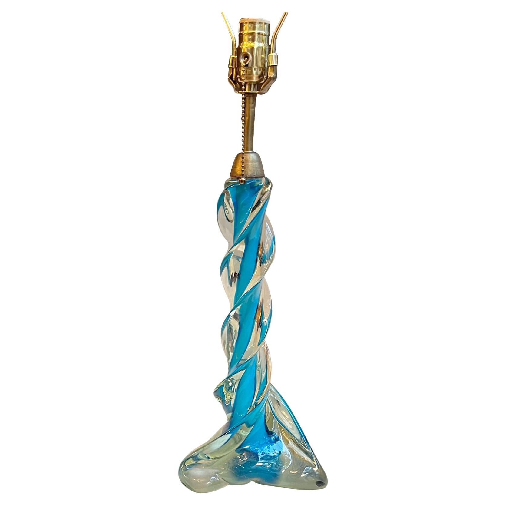 Single Venetian Glass Table Lamp For Sale