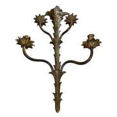 Single Very Large Gilt Bronze Wall Sconce With Four Lights