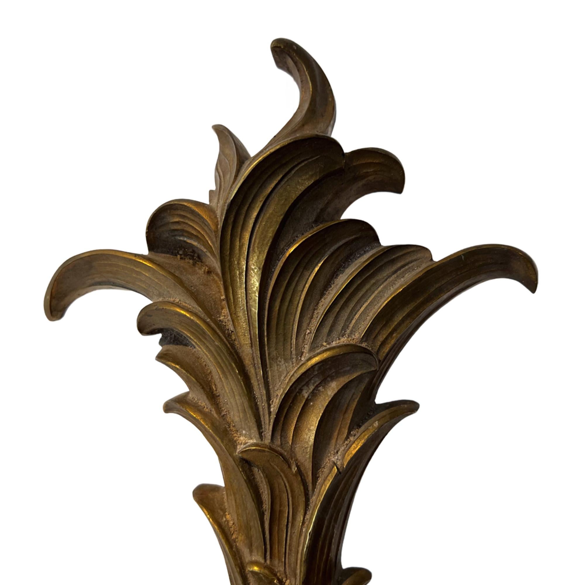 French Single Very Large Gilt Bronze Wall Sconce With Four Lights For Sale
