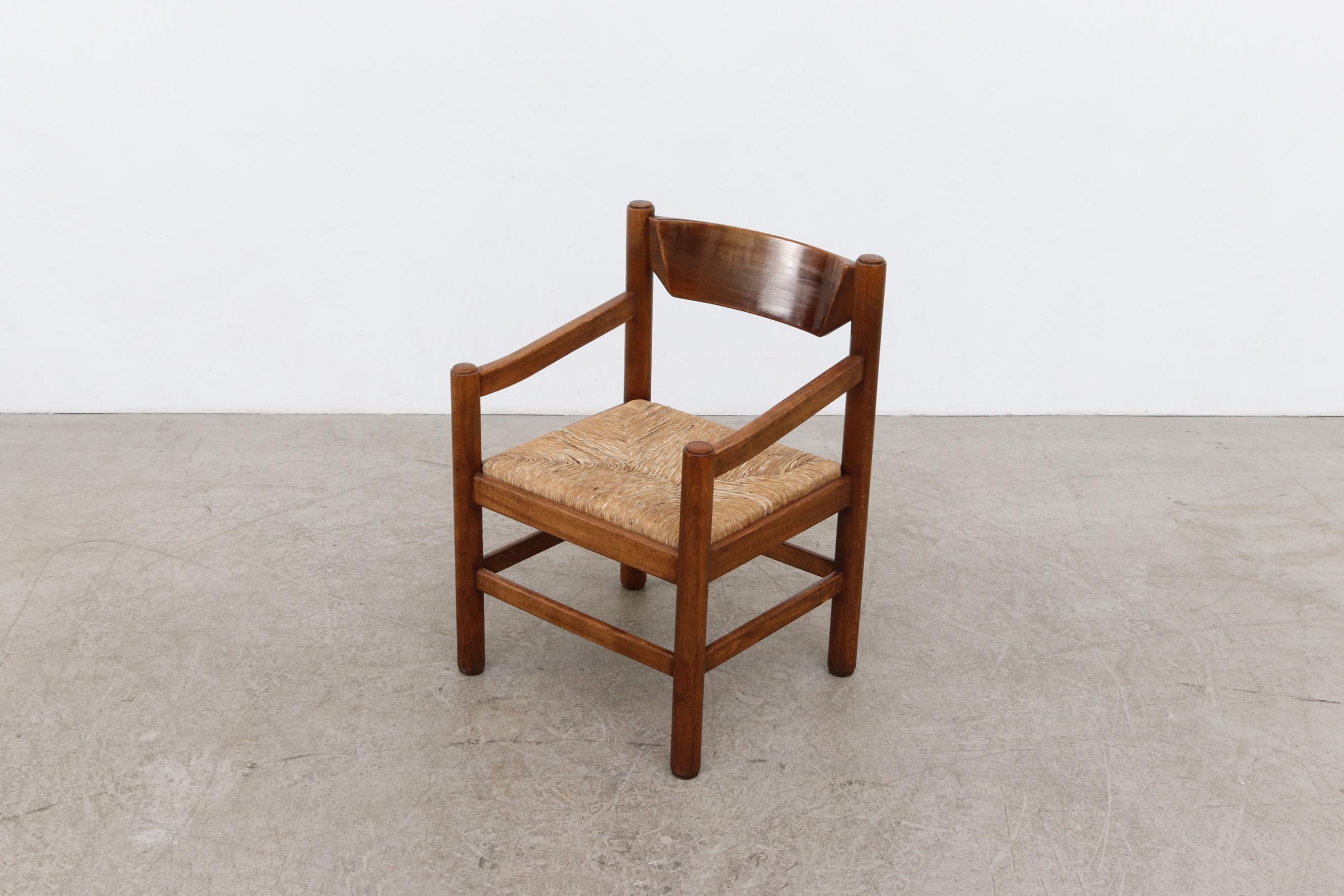 Late 20th Century Single Vico Magistretti 'Attr' Rush Arm Chair