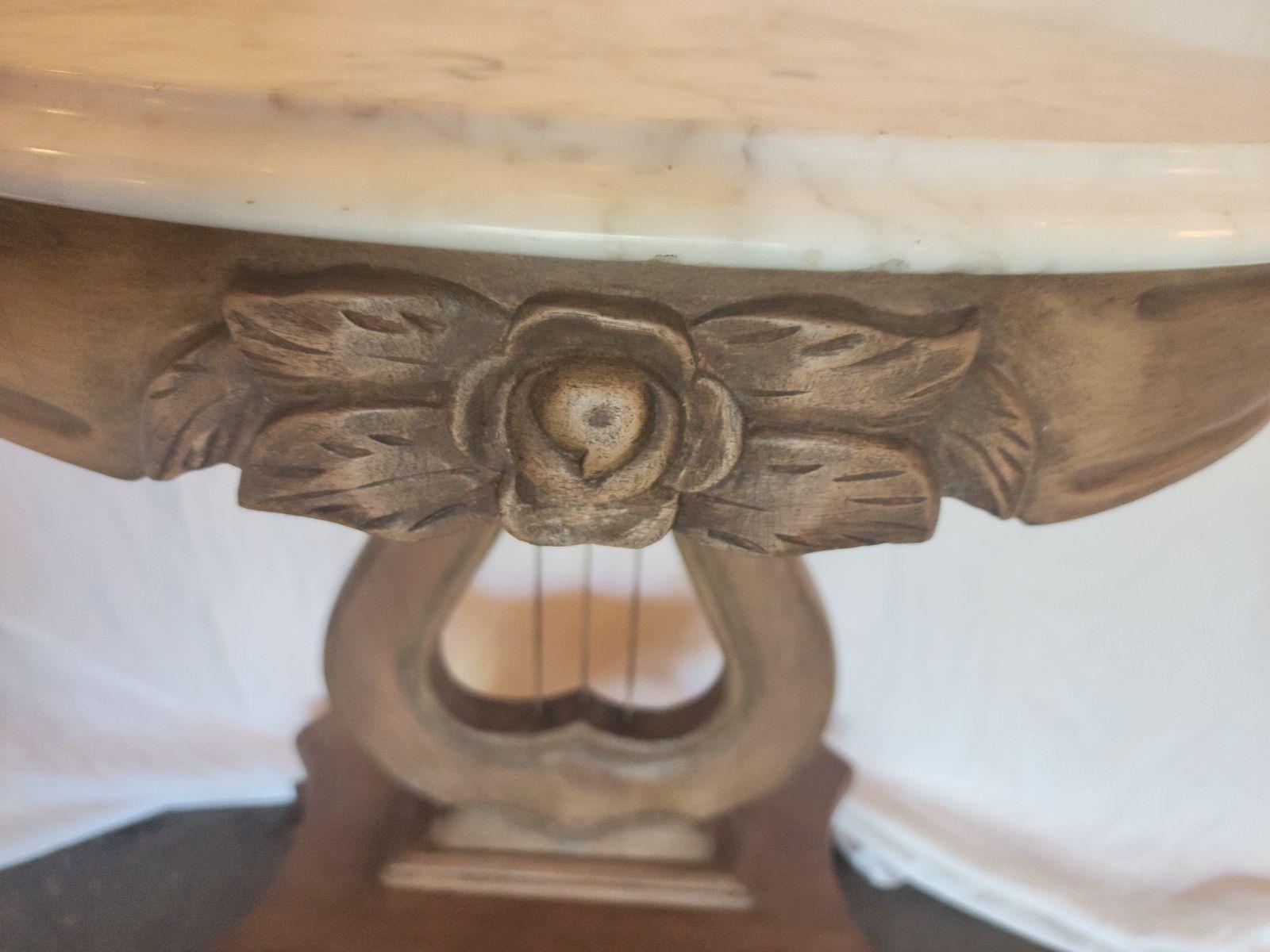 marble top harp table