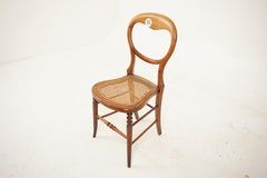 Single Victorian Walnut Balloon Back Bedroom Chair, Scotland 1890, H496