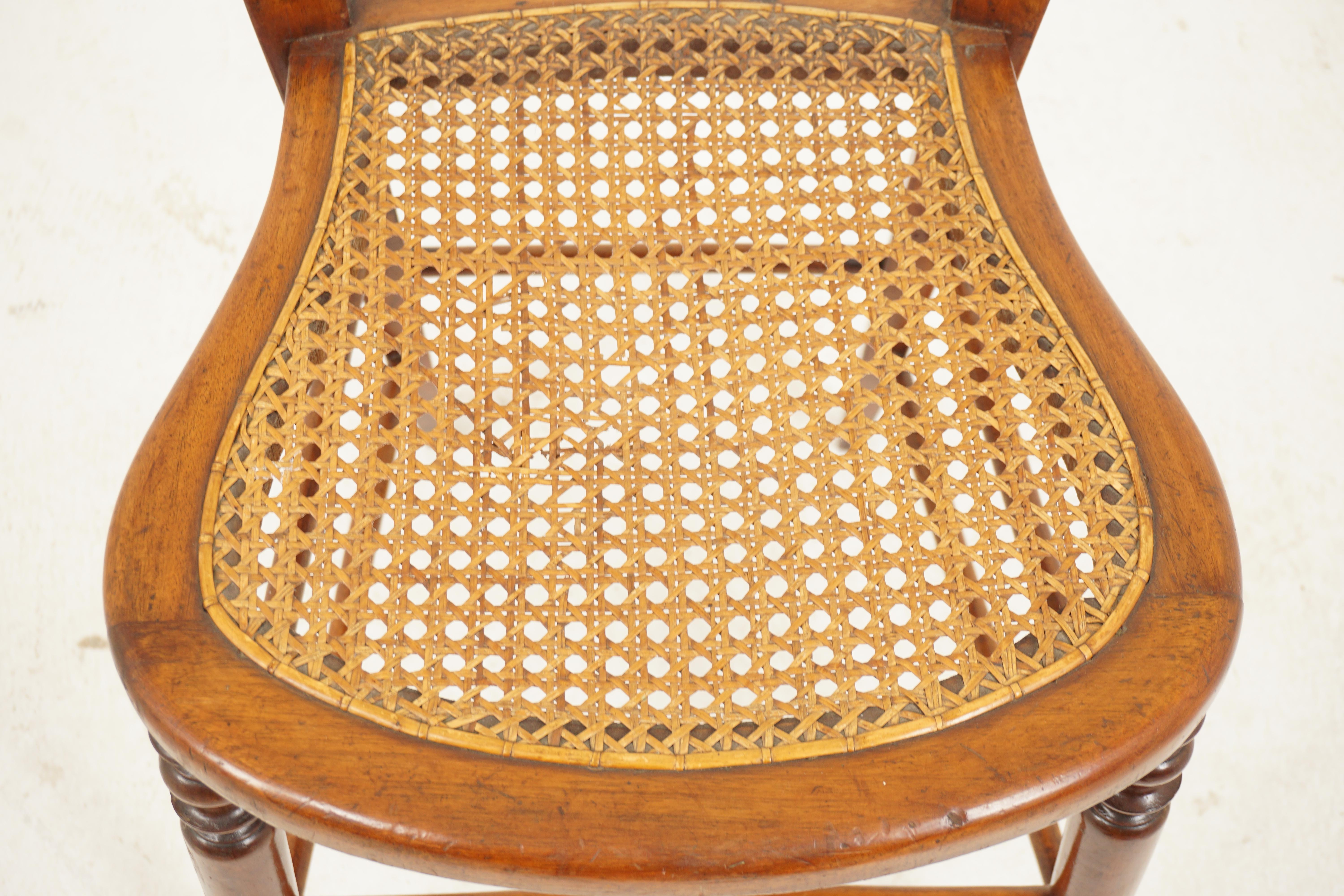 Late 19th Century Single Victorian Walnut Balloon Back Bedroom Chair, Scotland 1890, H496 For Sale