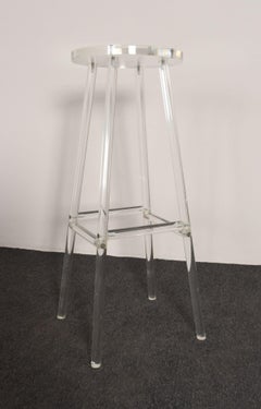 Single Vintage American Hollywood Regency Style Lucite Bar Stool