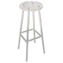 Single Vintage American Hollywood Regency Style Lucite Bar Stool