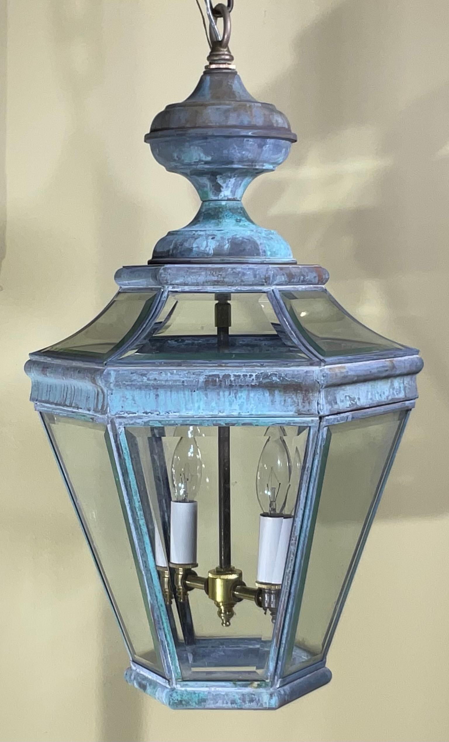 Lanterna a sospensione singola in ottone vintage 13 