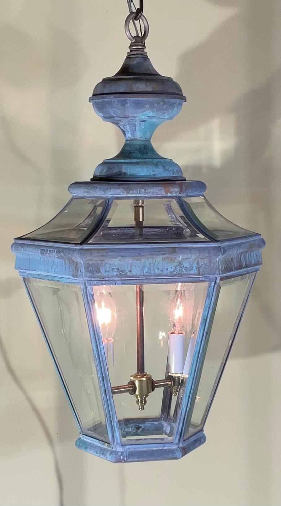 Lanterna a sospensione singola in ottone vintage 13 