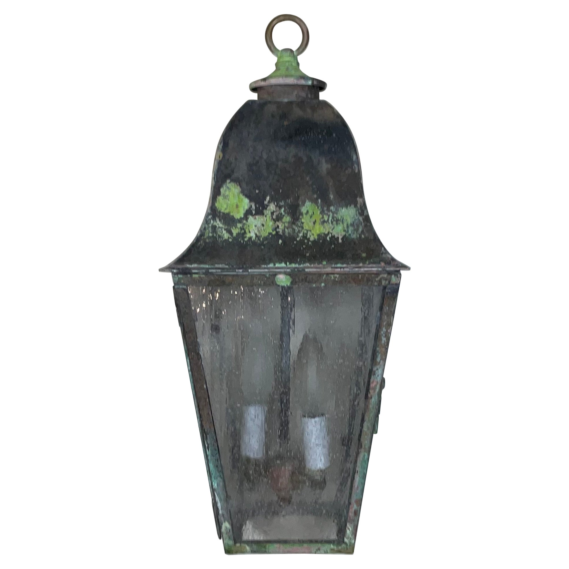Single Vintage Brass Hanging Lantern