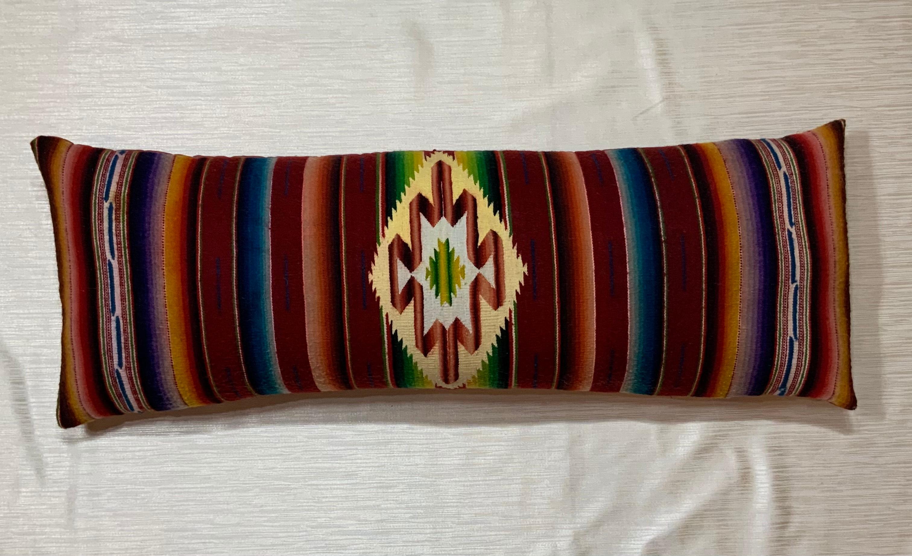 Single Vintage Decorative Saltillo Blanket Pillow For Sale 4