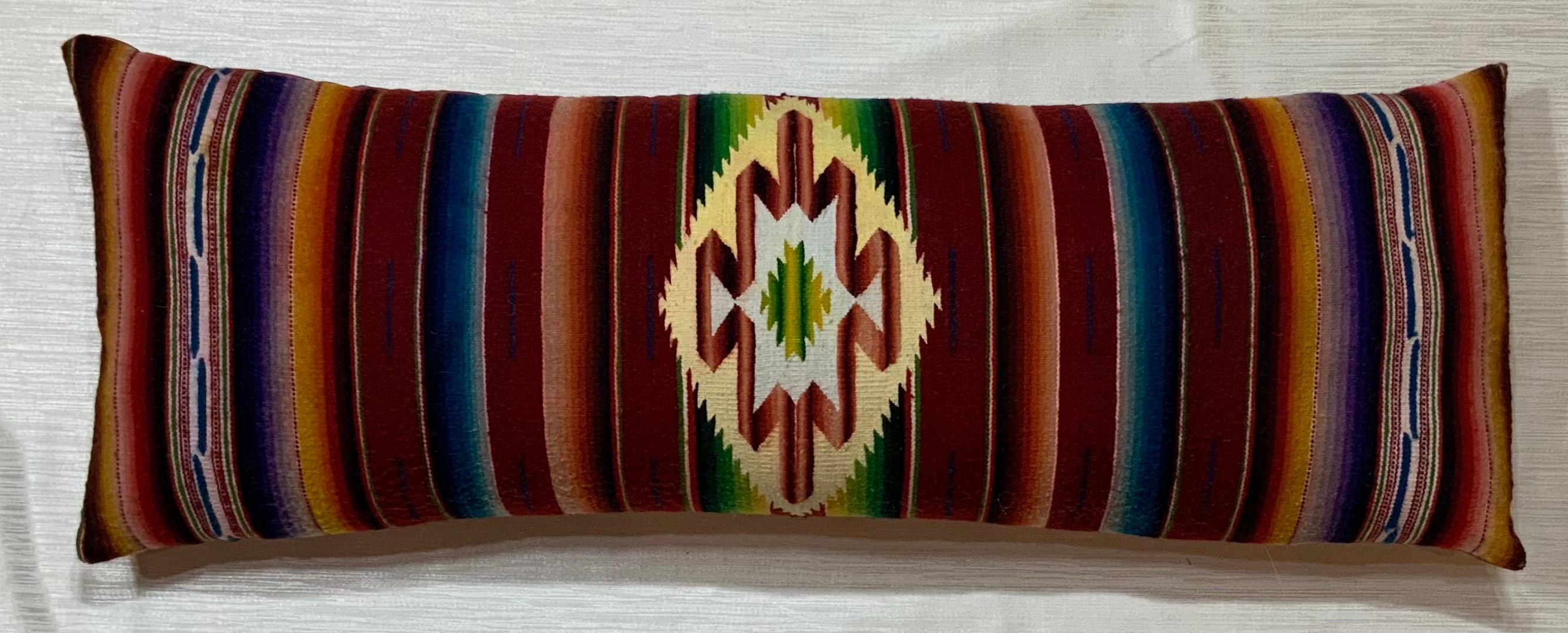 Single Vintage Decorative Saltillo Blanket Pillow For Sale 3