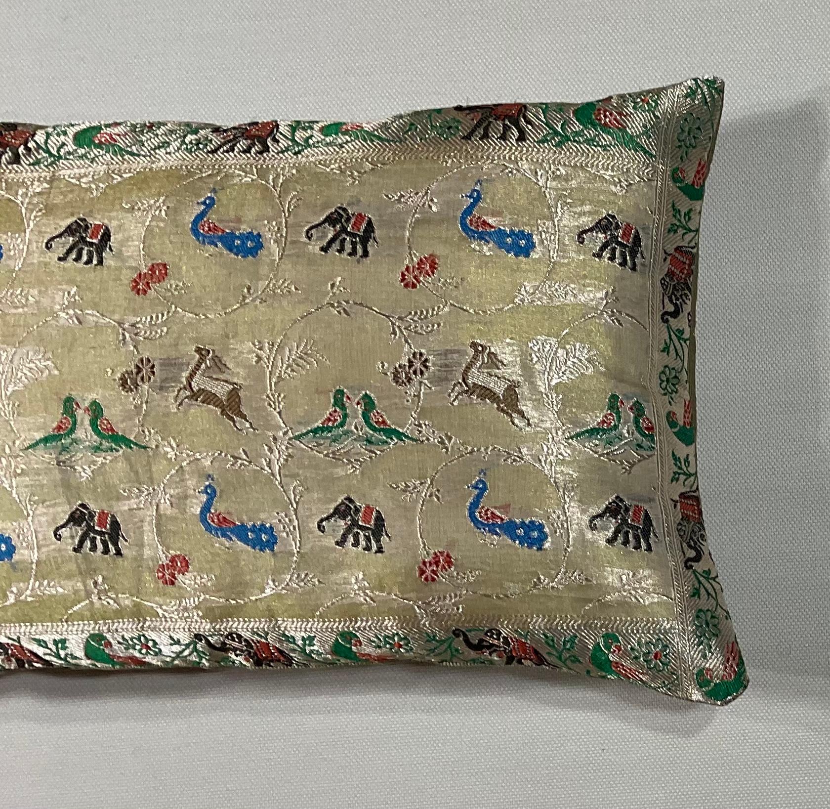 Indian Single Vintage Embroidery Textile Pillow 