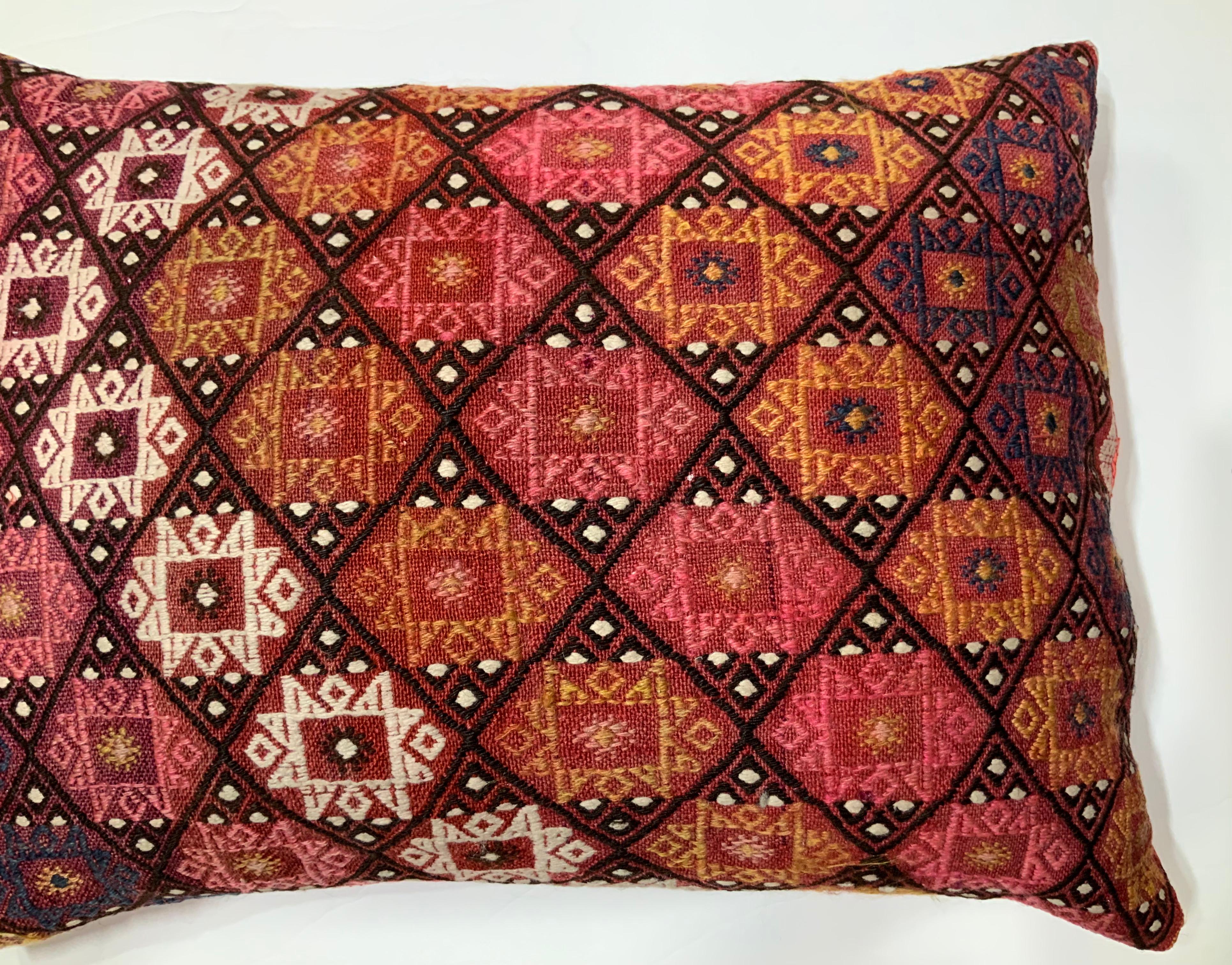 Wool Single Vintage Hand Embroidery Pillow For Sale