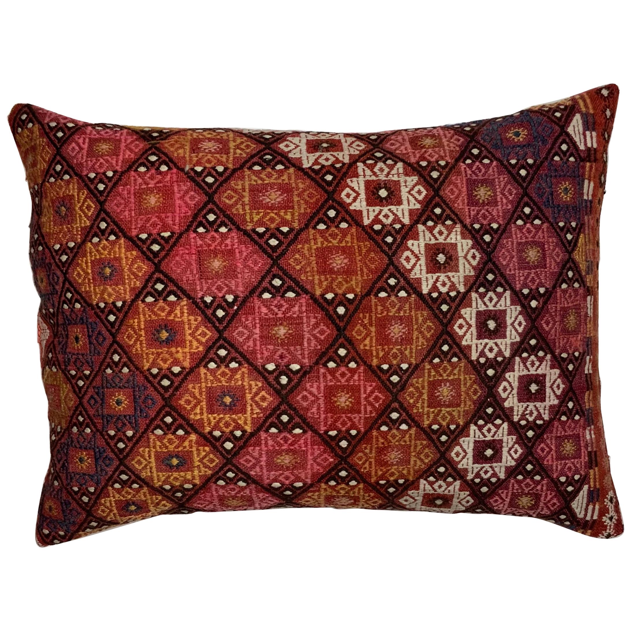 Single Vintage Hand Embroidery Pillow For Sale