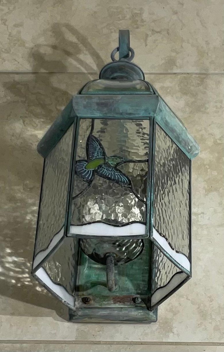 Single Vintage Handcrafted Brass Wall Lantern For Sale at 1stDibs