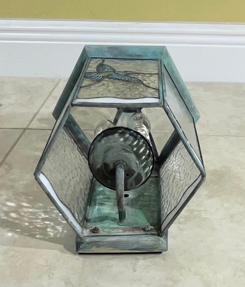 20th Century Single Vintage Handcrafted Brass Wall Lantern For Sale