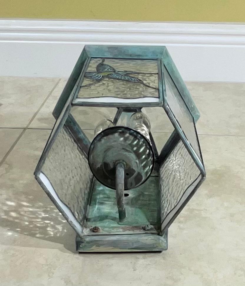 Farol de pared único de latón vintage hecho a mano en Bueno estado para la venta en Delray Beach, FL