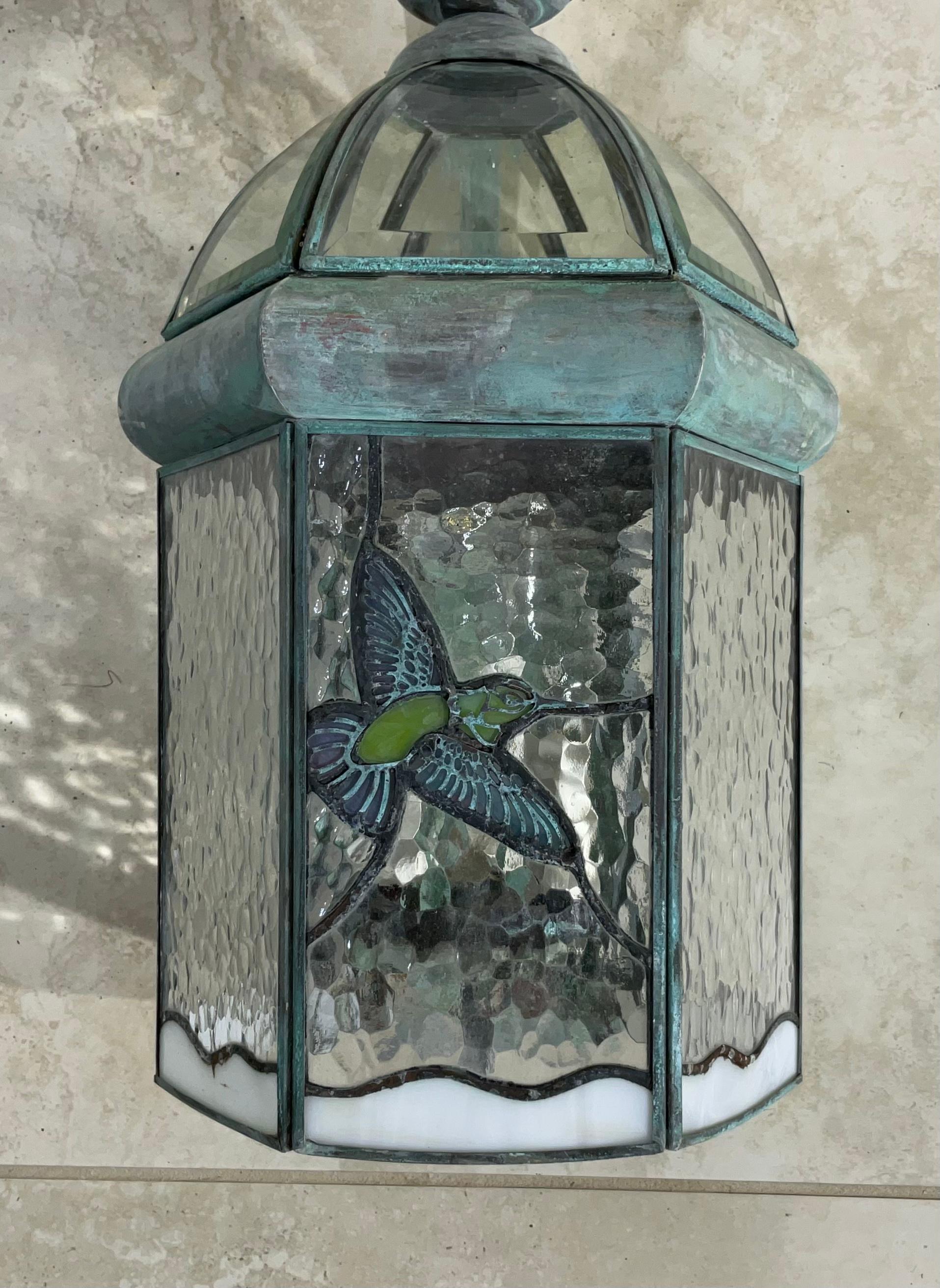 Single Vintage Handcrafted Brass Wall Lantern For Sale 1