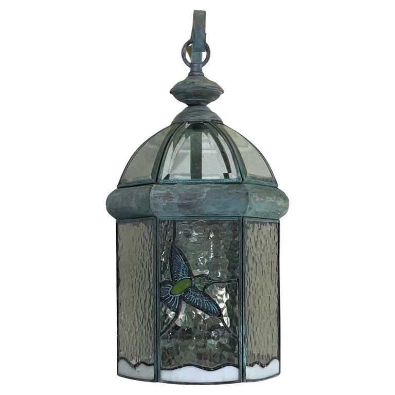 Single Vintage Handcrafted Brass Wall Lantern For Sale at 1stDibs