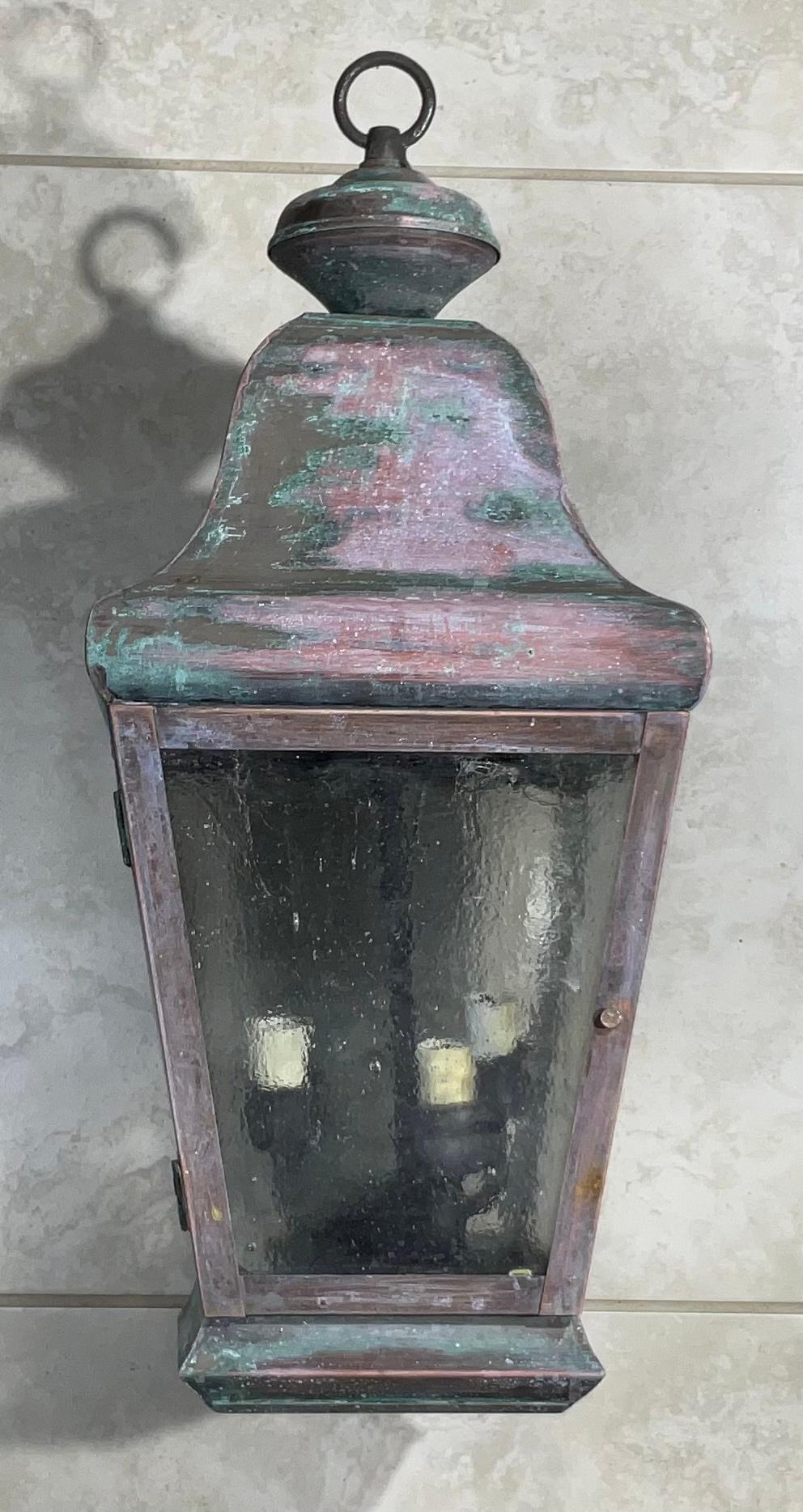 Single Vintage Handcrafted Wall-Mounted Brass Lantern 2
