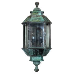 Single Vintage Handcrafted Wall-Mounted Copper-Brass Lantern