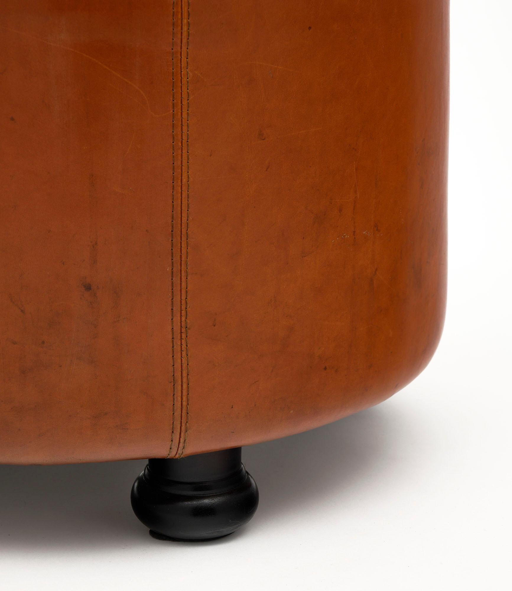 Mid-Century Modern Single Vintage Leather Stool