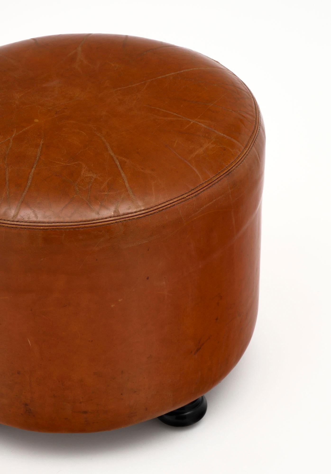 Single Vintage Leather Stool 1