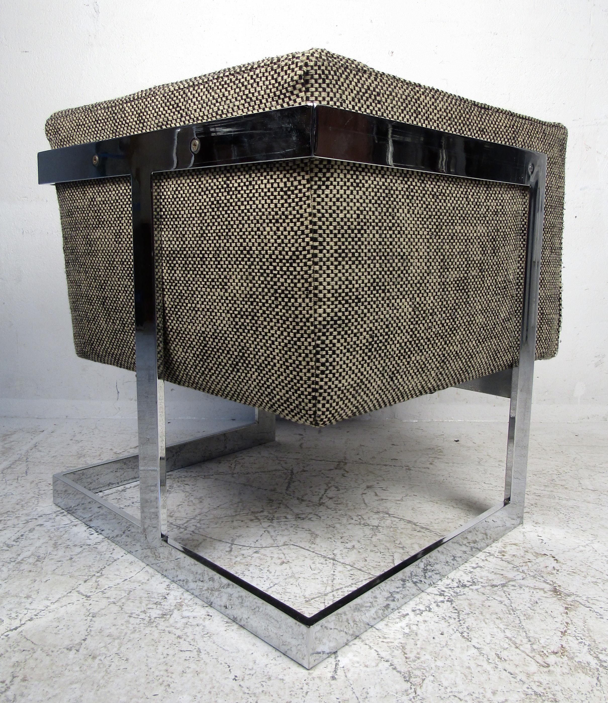 Einzelner moderner Milo Baughman-Stuhl im Vintage-Stil 3