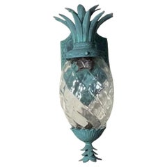 Single Vintage Pineapple Bronze and Brass Wall Sconce - Tropical Elegance