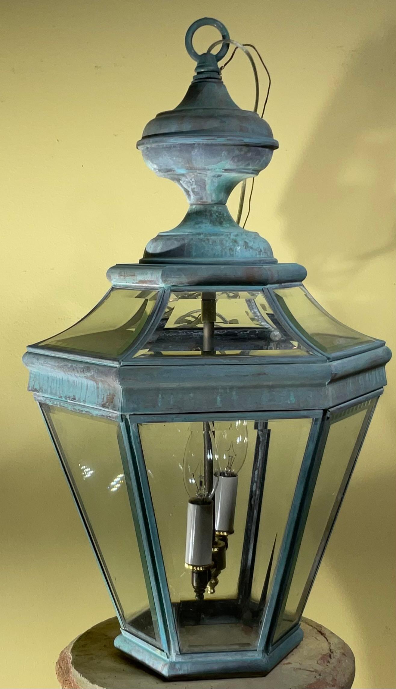 Américain Lanterne suspendue vintage en laiton massif - 21