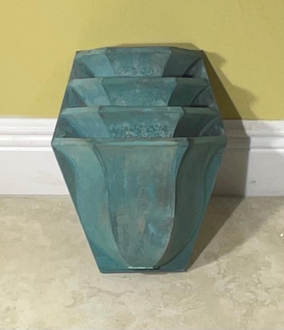 American Single Vintage Solid Brass Tiered Wall Sconce. For Sale