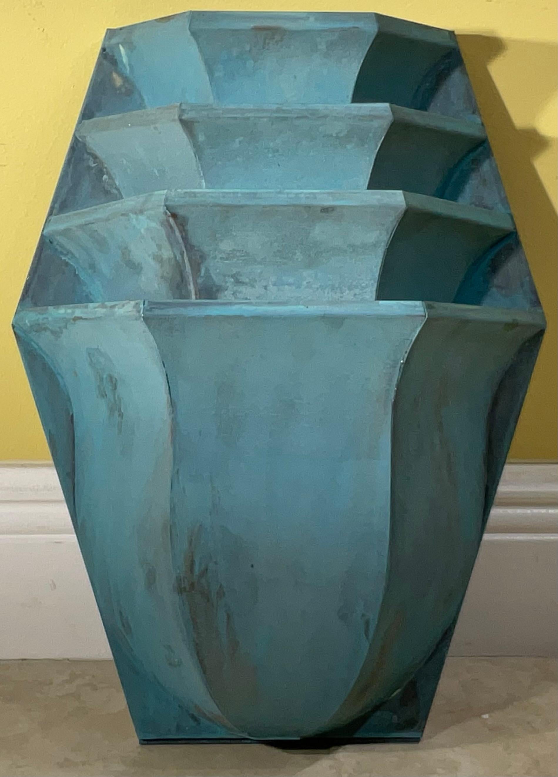 20th Century Single Vintage Solid Brass Tiered Wall Sconce. For Sale