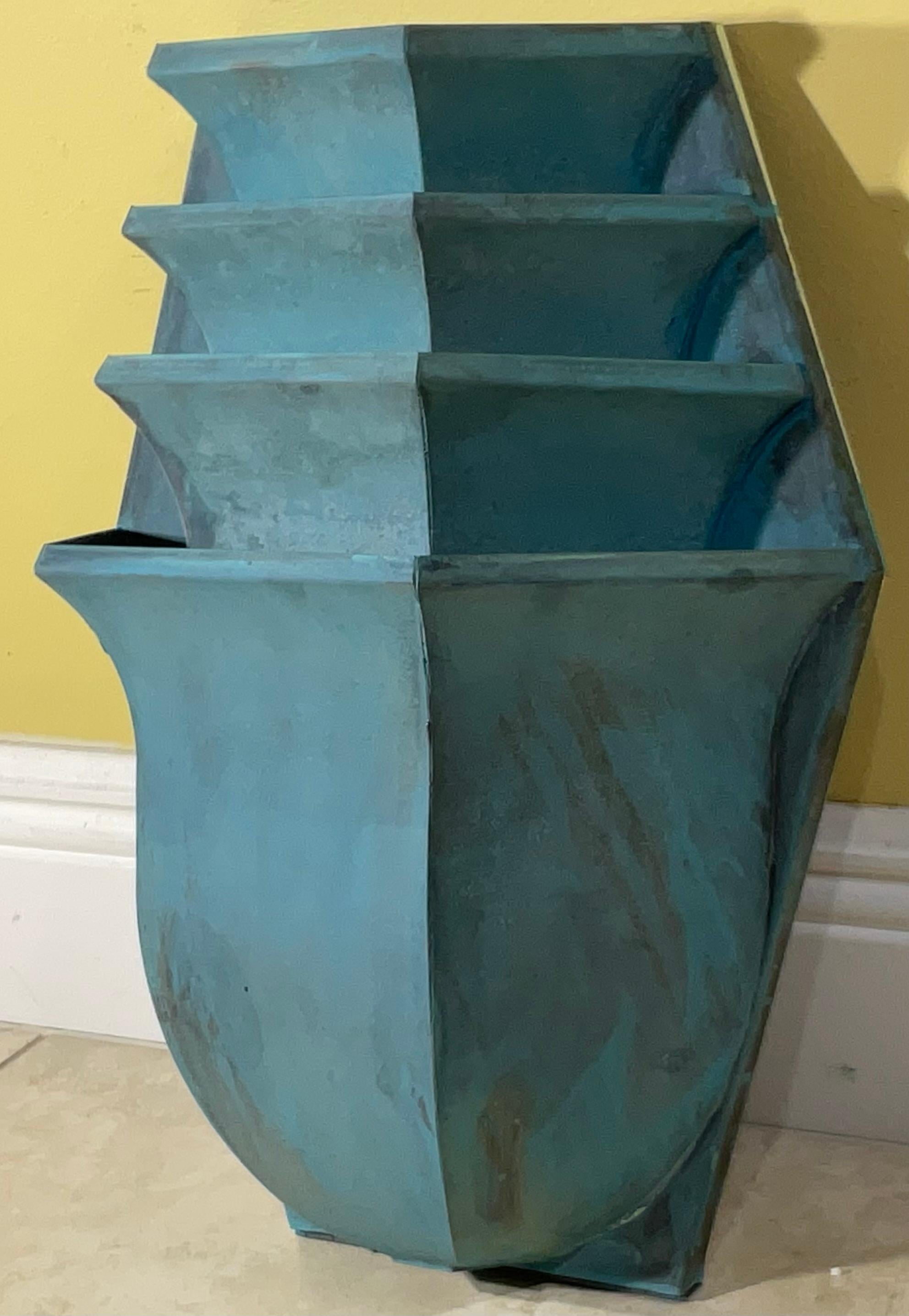 Single Vintage Solid Brass Tiered Wall Sconce. For Sale 1