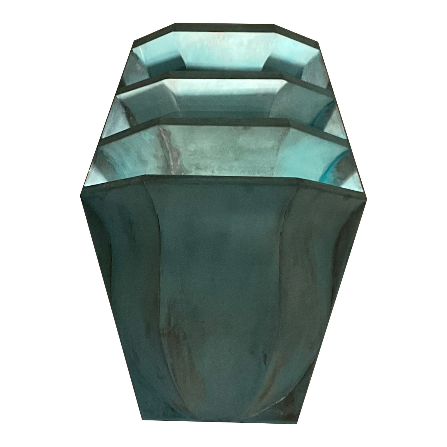 Single Vintage Solid Brass Tiered Wall Sconce. For Sale