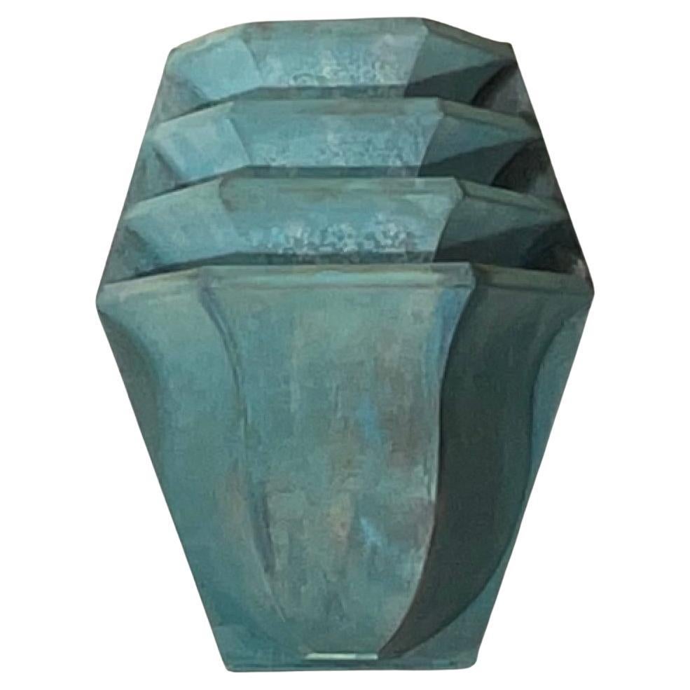 Single Vintage Solid Brass Tiered Wall Sconce.
