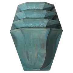 Single Vintage Solid Brass Tiered Wall Sconce.
