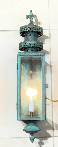 Single Vintage Solid Brass Wall Hanging Lantern
