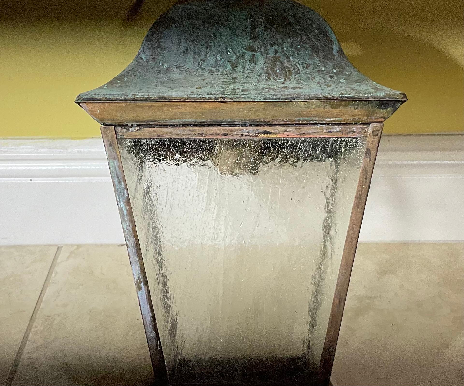 American Single Vintage Solid Brass Wall Lantern For Sale