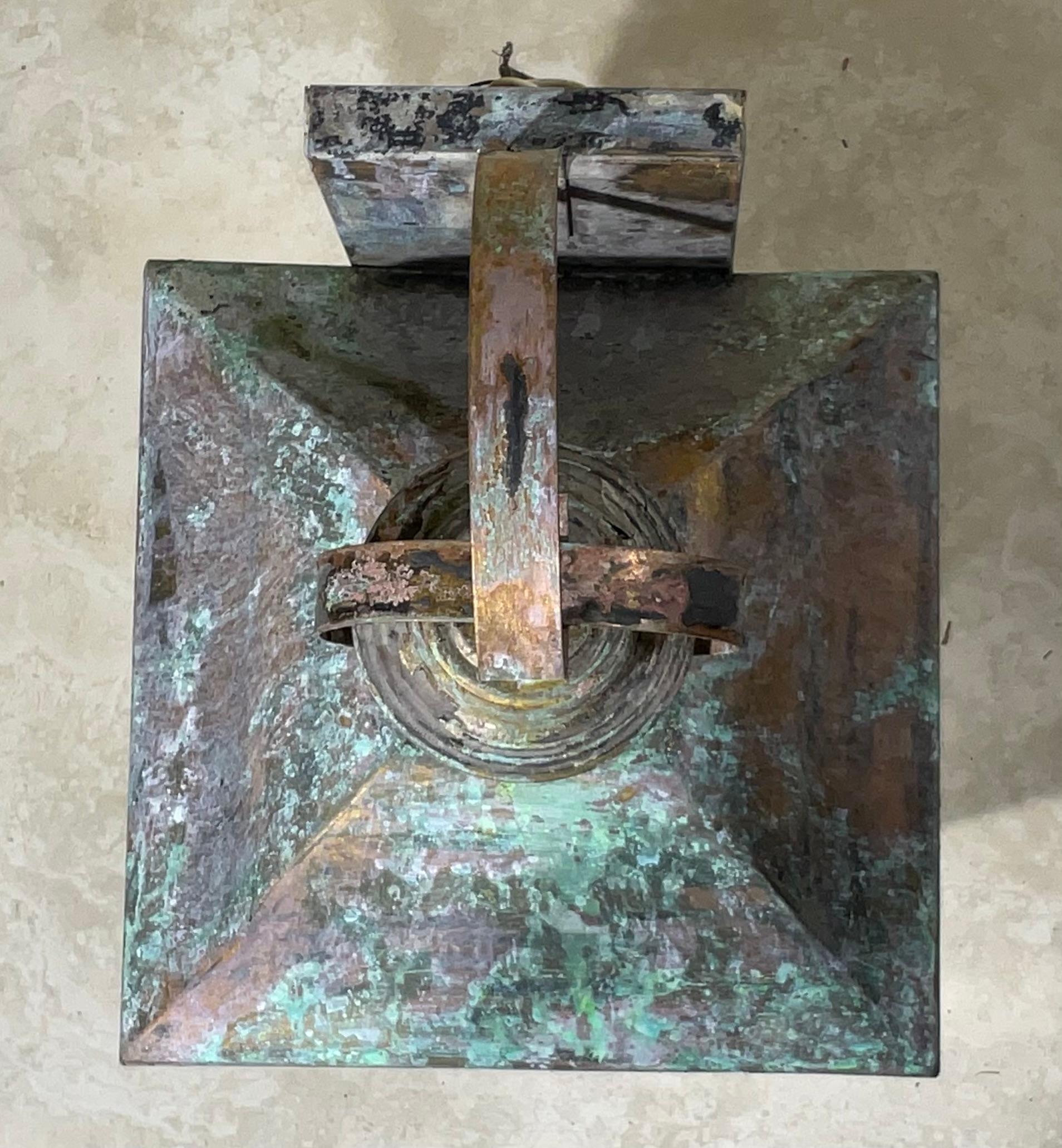 20th Century Single Vintage Solid Brass Wall Lantern For Sale